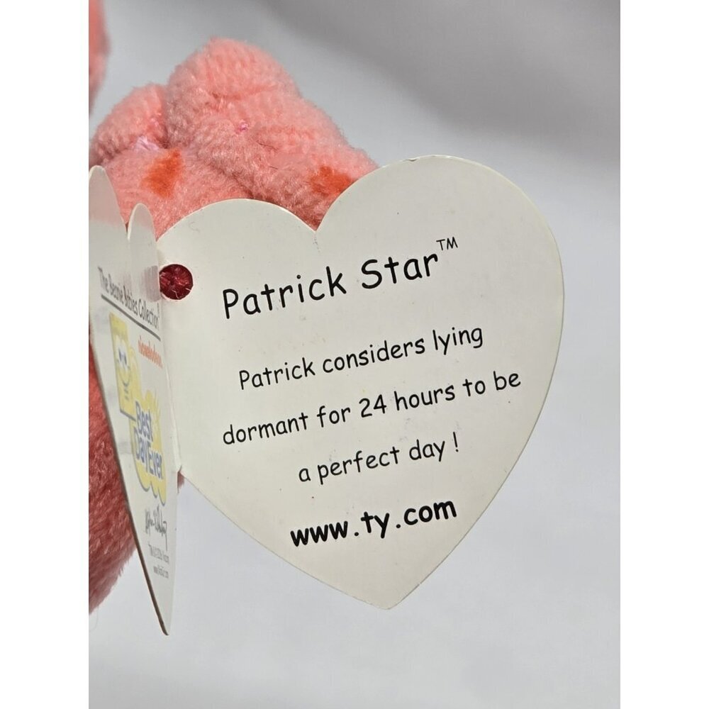 Patrick Star Ty Beanie Babies Plush SpongeBob Nickelodeon Best Day Ever. - Picture 7 of 9